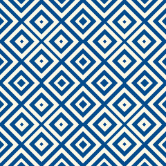 Seamless pattern with symmetric geometric ornament. Navy color abstract background.