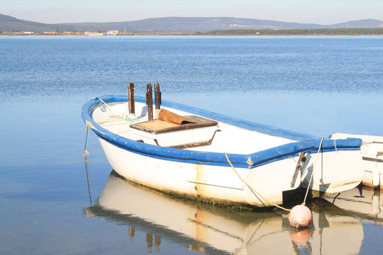 The natural Ingril lagoon in Frontignan, a seaside resort in the Mediterranean sea, Herault, Occitanie, France