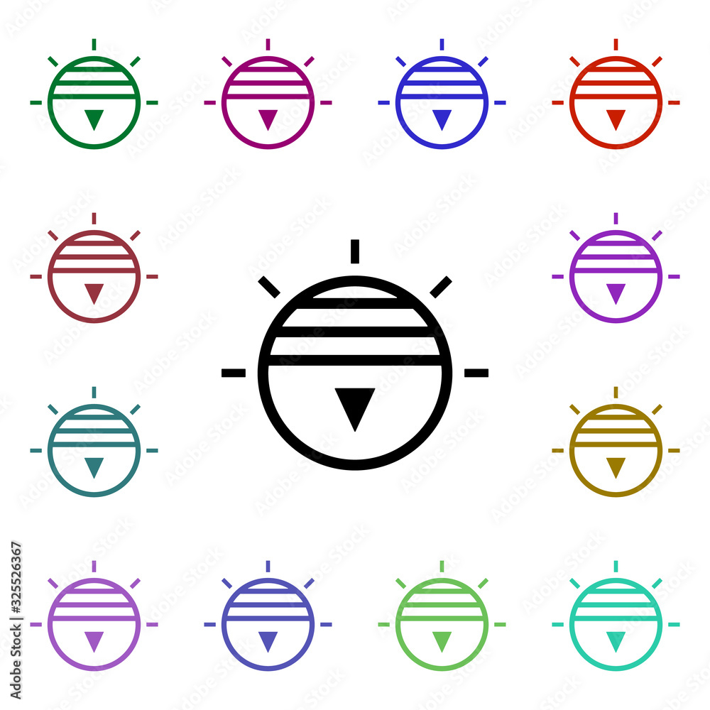 Poster sunset sign multi color style icon. simple thin line, outline vector of weather icons for ui and ux,