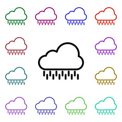 Cloudy, rain sign multi color style icon. Simple thin line, outline vector of weather icons for ui and ux, website or mobile application