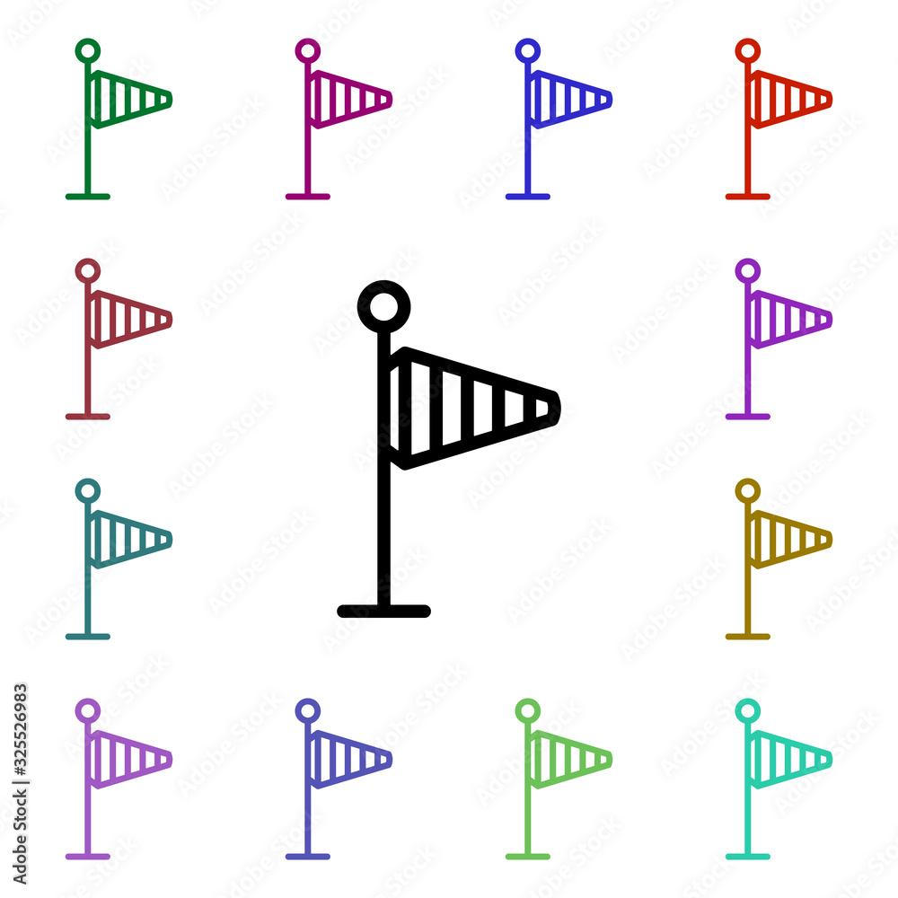 Poster vane sign multi color style icon. simple thin line, outline vector of weather icons for ui and ux, w