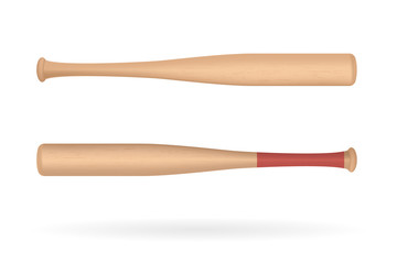 Set of wooden bat illustration on isolated background.