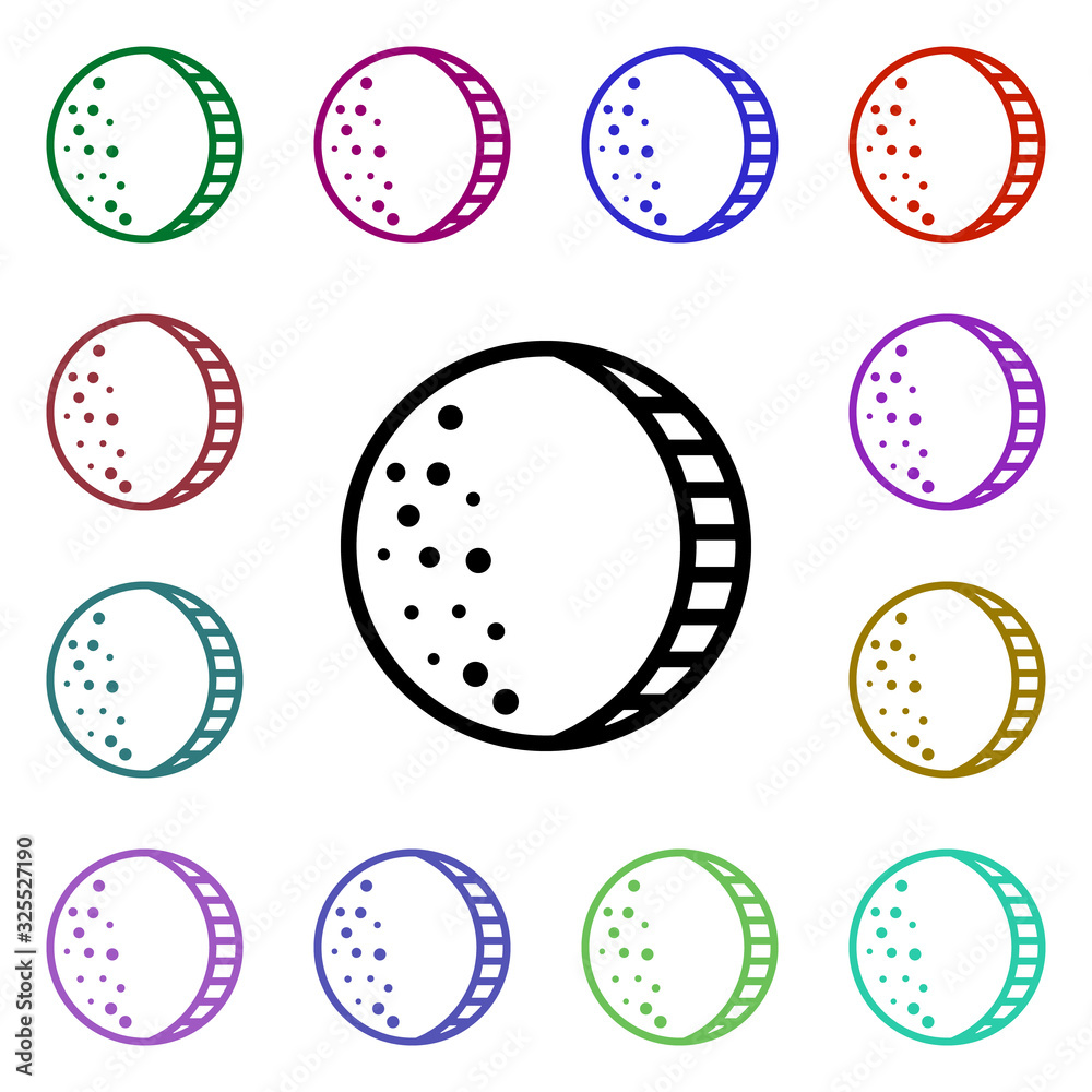 Poster gibbous moon sign multi color style icon. simple thin line, outline vector of weather icons for ui a