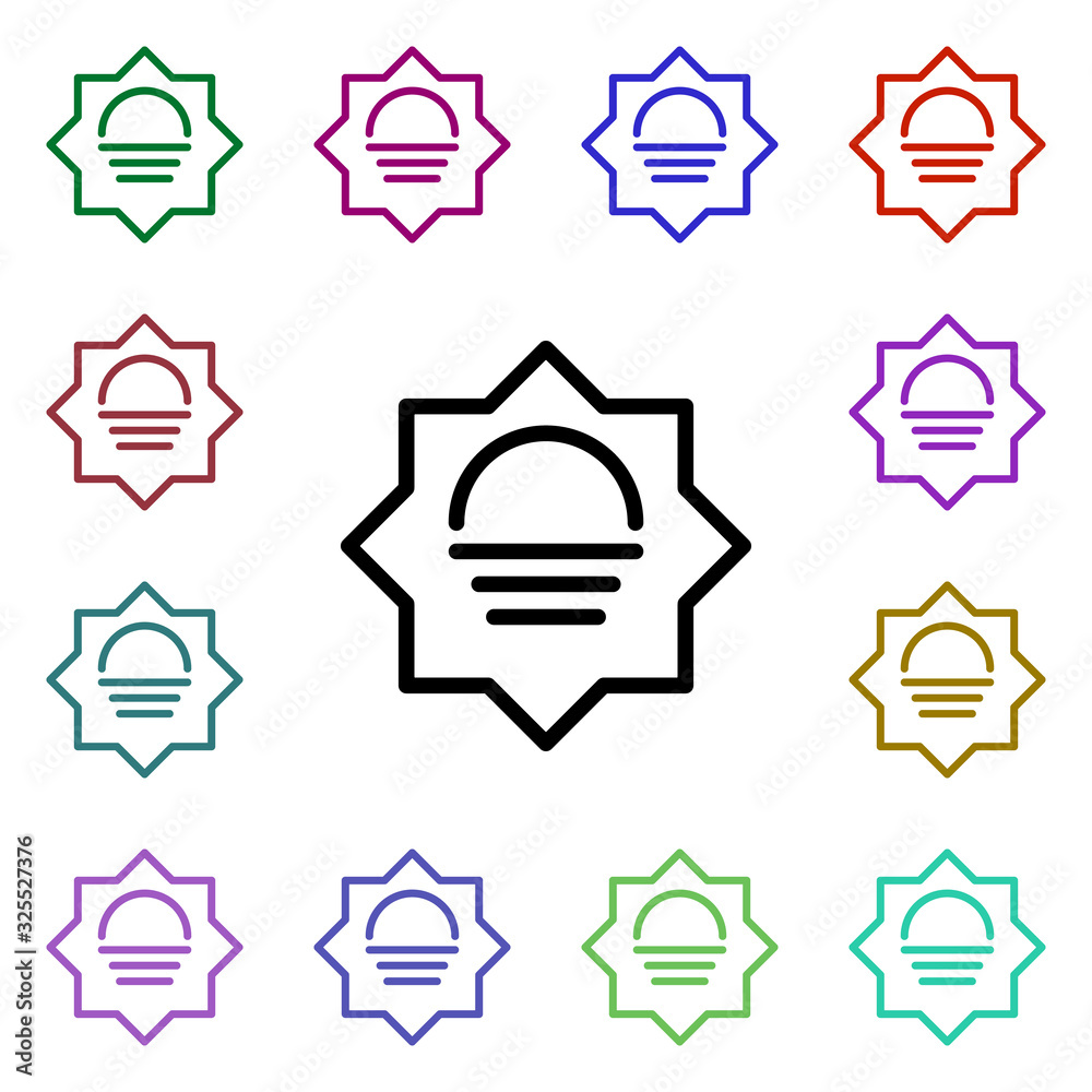 Poster sunny sign multi color style icon. simple thin line, outline vector of weather icons for ui and ux, 