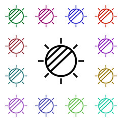 Eclipse solar sign multi color style icon. Simple thin line, outline vector of weather icons for ui and ux, website or mobile application