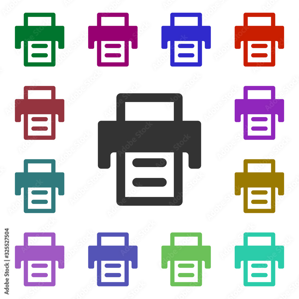 Poster printer multi color style icon. simple glyph, flat vector of web icons for ui and ux, website or mob
