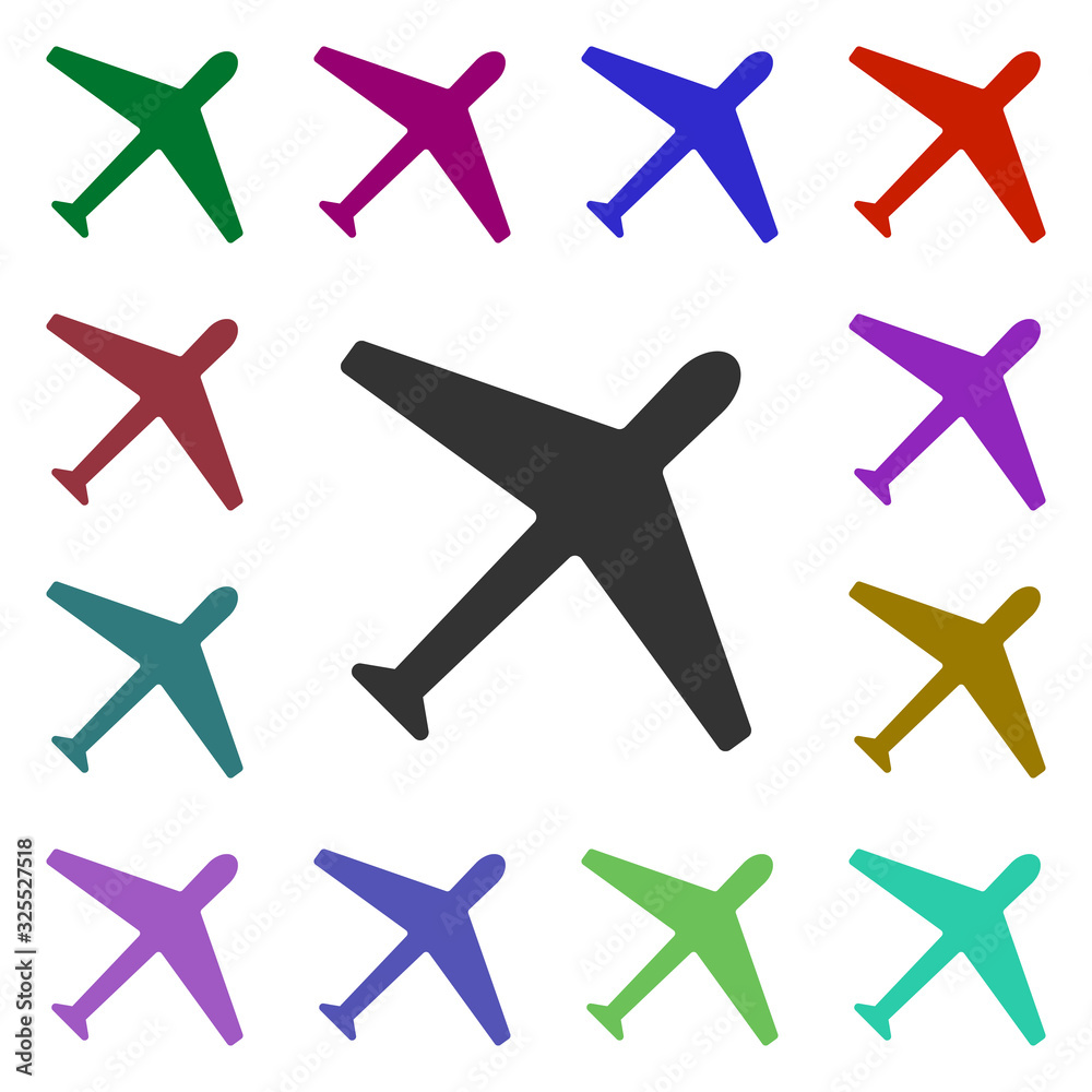 Poster plane multi color style icon. simple glyph, flat vector of web icons for ui and ux, website or mobil