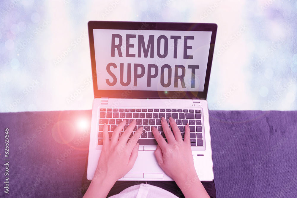 Poster conceptual hand writing showing remote support. concept meaning help endusers to solve computer prob