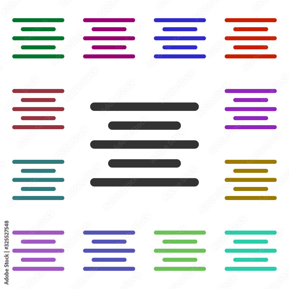Poster text center multi color style icon. simple glyph, flat vector of web icons for ui and ux, website or