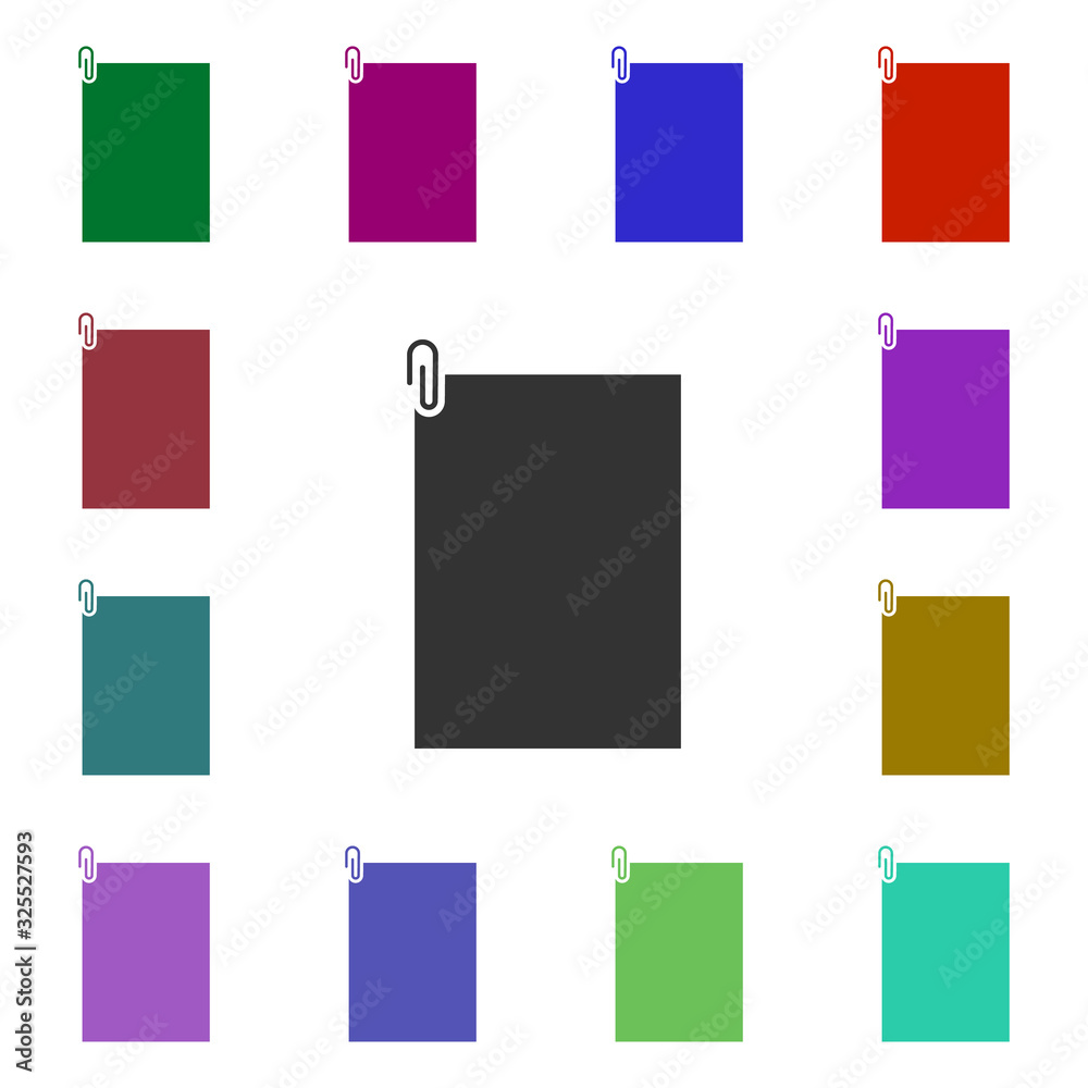 Poster attached document multi color style icon. simple glyph, flat vector of web icons for ui and ux, webs