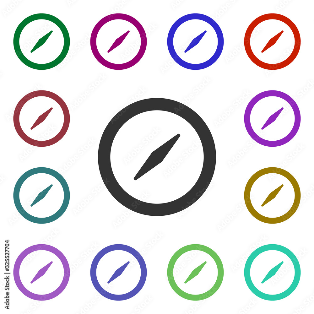 Poster compass multi color style icon. simple glyph, flat vector of web icons for ui and ux, website or mob