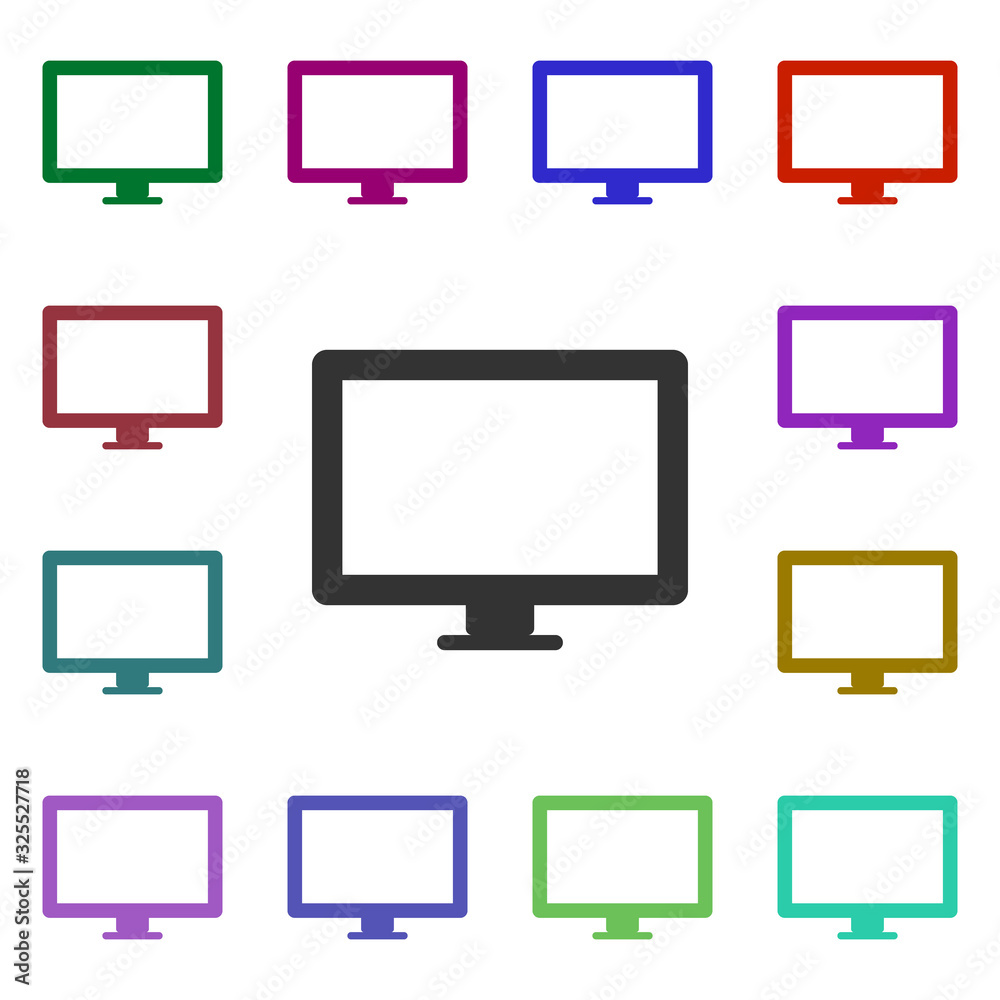 Poster computer screen multi color style icon. simple glyph, flat vector of web icons for ui and ux, websit