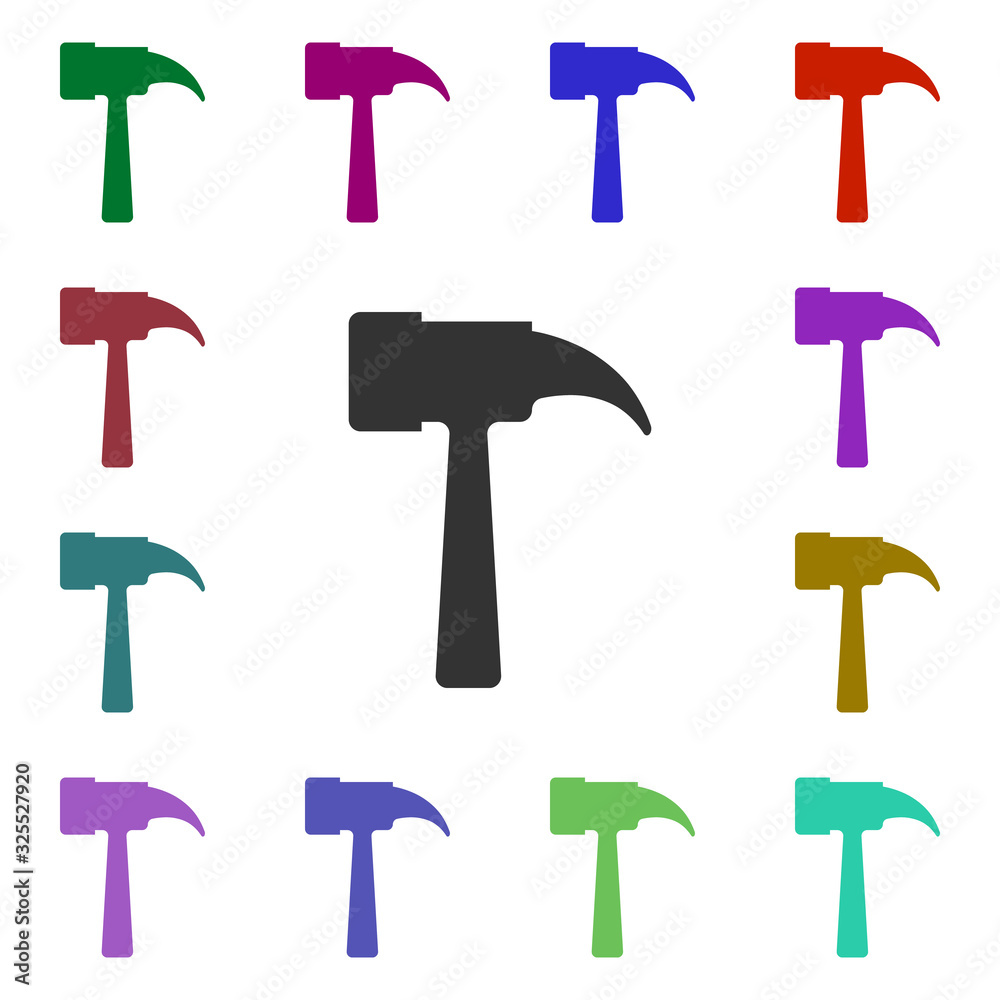 Poster hammermulti color style icon. simple glyph, flat vector of web icons for ui and ux, website or mobil