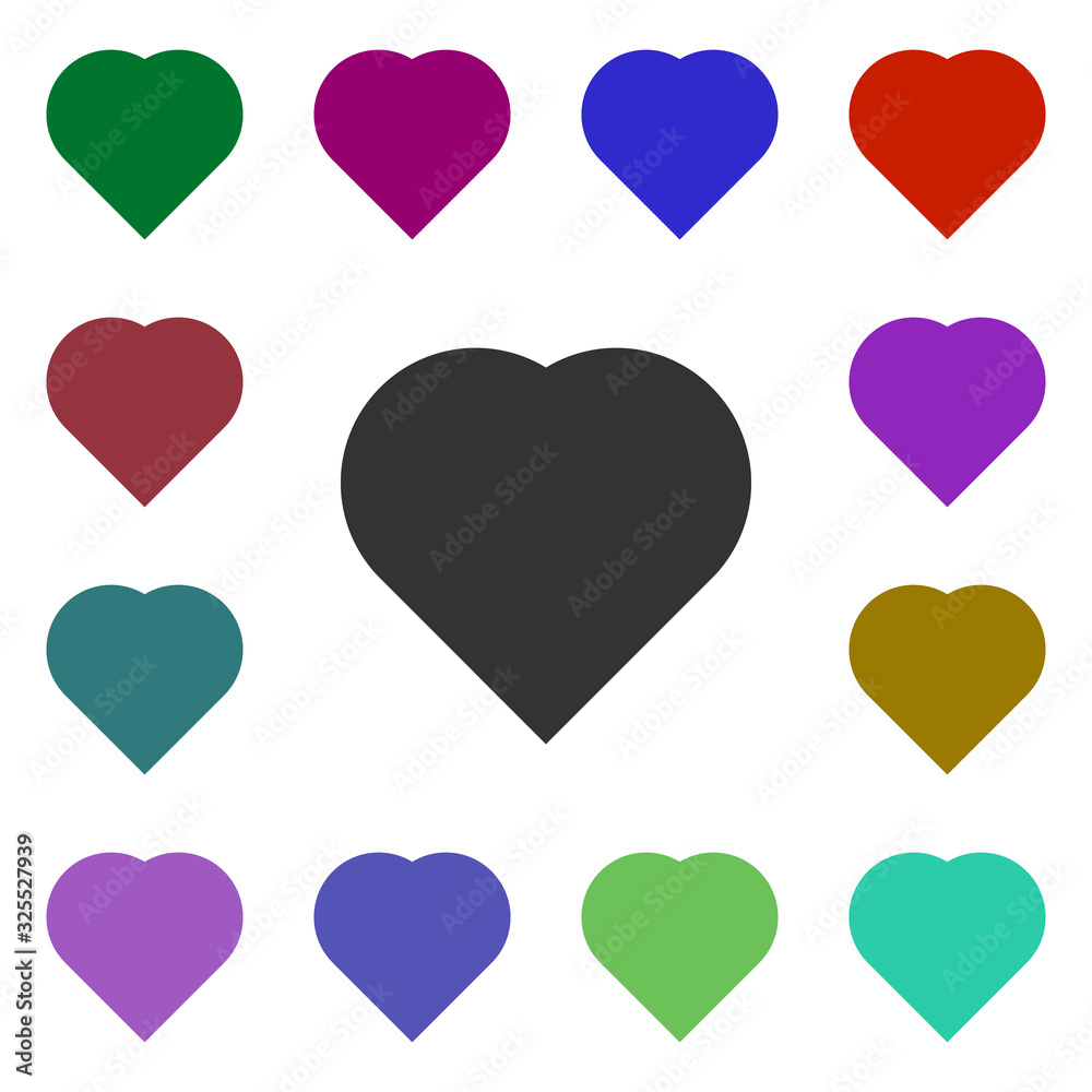 Poster heart multi color style icon. simple glyph, flat vector of web icons for ui and ux, website or mobil