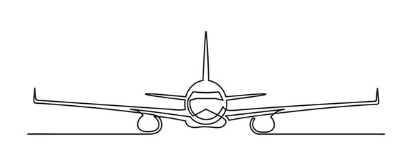 Continuous drawing of one line of an airplane