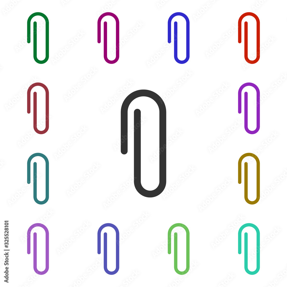 Poster paperclip multi color style icon. simple glyph, flat vector of web icons for ui and ux, website or m