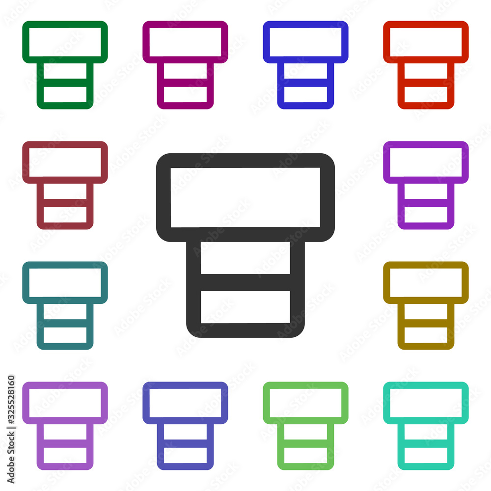 Poster printing paper multi color style icon. simple glyph, flat vector of web icons for ui and ux, website
