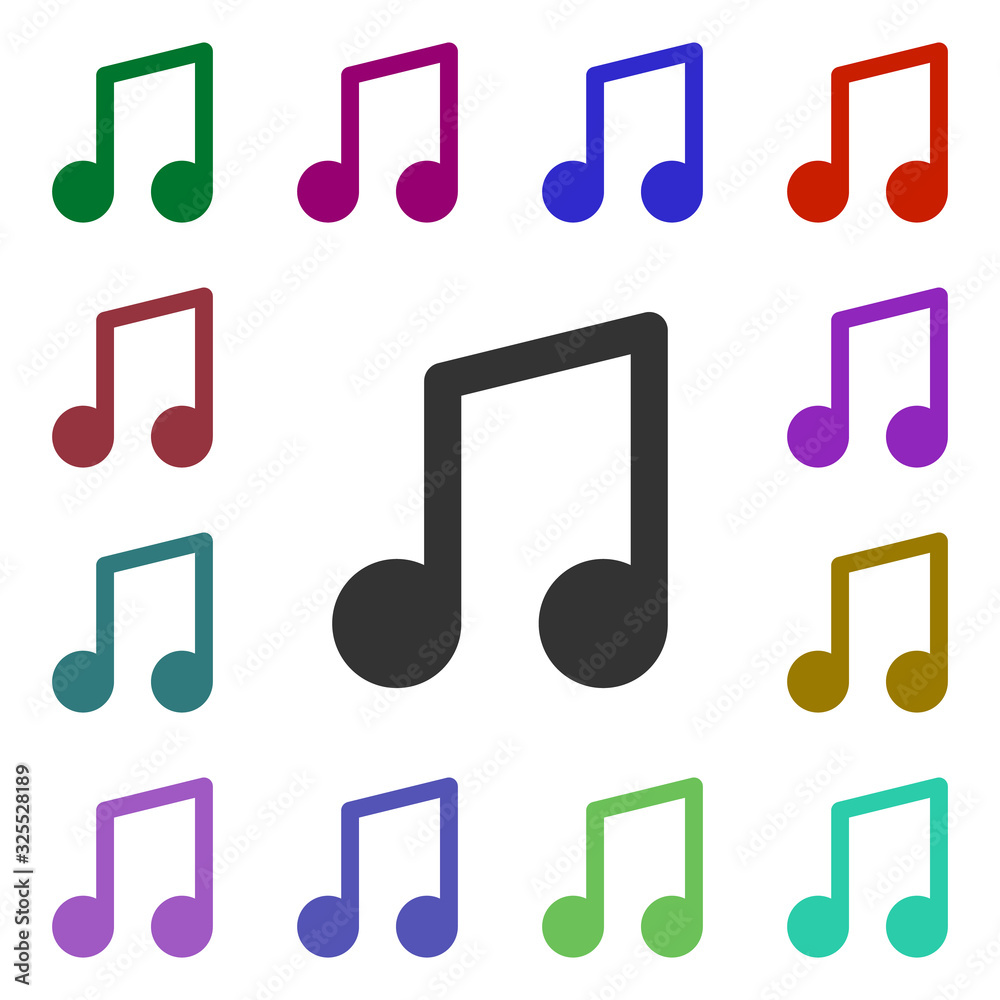 Poster quaver note multi color style icon. simple glyph, flat vector of web icons for ui and ux, website or