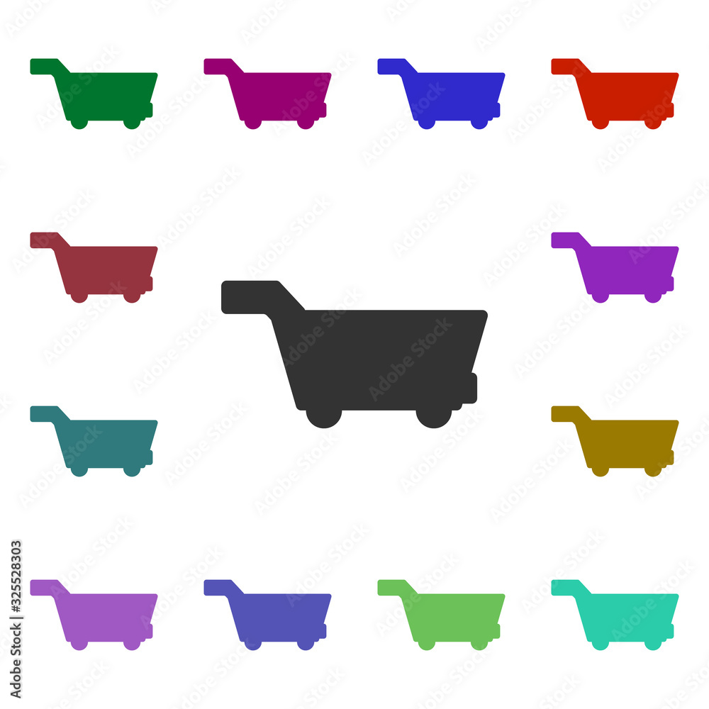 Poster shopping cart multi color style icon. simple glyph, flat vector of web icons for ui and ux, website 