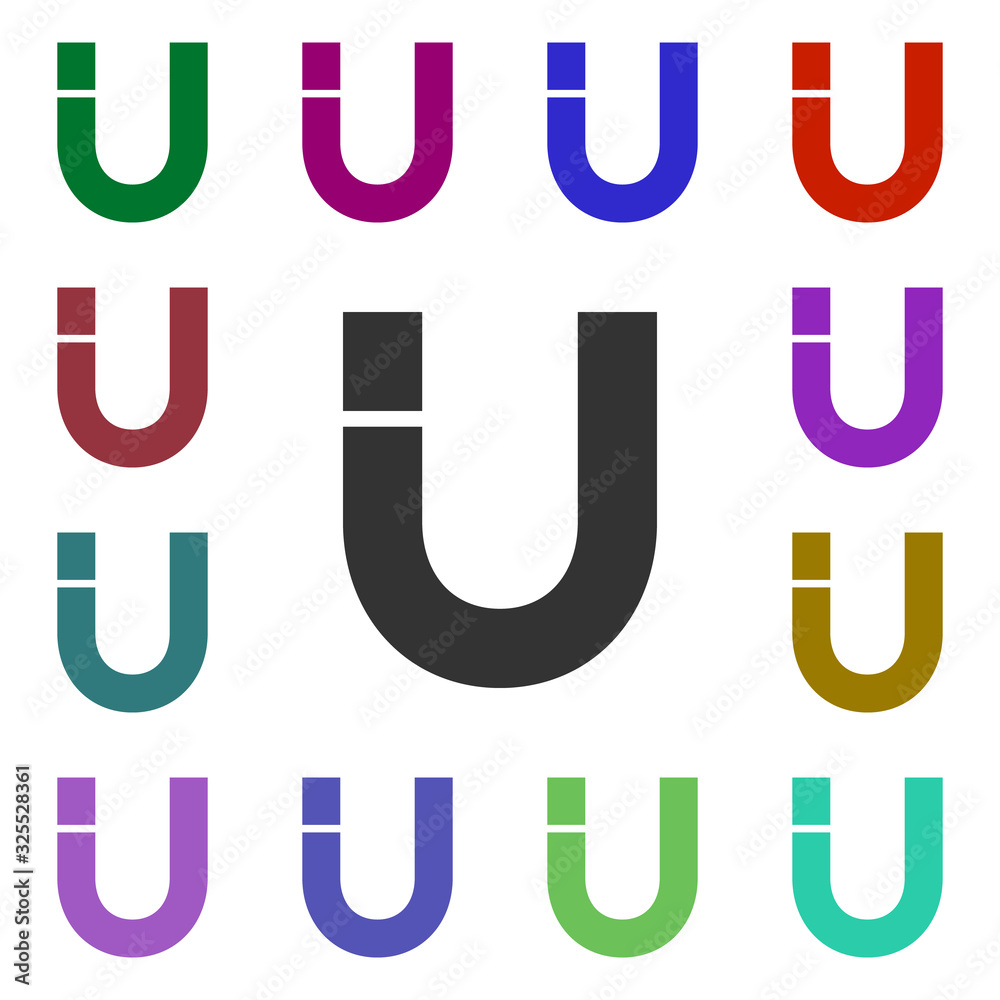 Poster text letter umulti color style icon. simple glyph, flat vector of web icons for ui and ux, website o