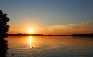 Amazing Sunset on the Chiemsee. Germany. 