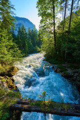 Mountain watercourse in Austria.  Salzkammergut region