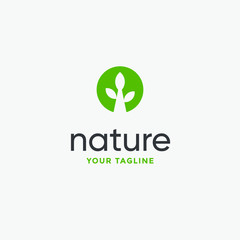 leaf logo design vector for nature symbol template editable