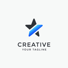 modern star logo template design