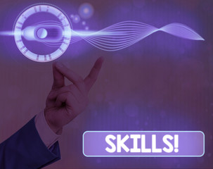 Word writing text Skills. Business photo showcasing ability do something very well by nature