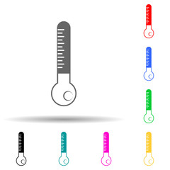 mercury thermometer multi color style icon. Simple glyph, flat vector of measuring elements icons for ui and ux, website or mobile application