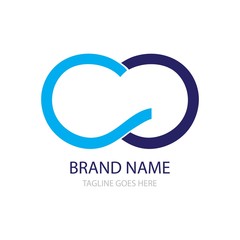 blue infinity logo vector