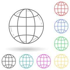 out of the phone's handset multi color style icon. Simple thin line, outline vector of media icons for ui and ux, website or mobile application