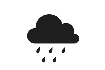 rain cloud icon. rainy symbol in simple flat design. weather forecast sign