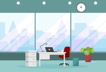   Empty ceo office interior.vector illustration © andin