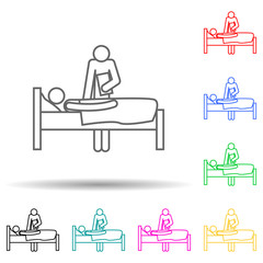 patient examination multi color style icon. Simple thin line, outline vector of medicine icons for ui and ux, website or mobile application