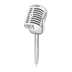 sketch of classic microphone. vector illustration