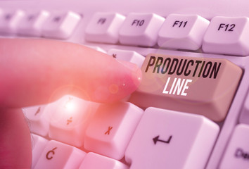 Conceptual hand writing showing Production Line. Concept meaning set of sequential operations...