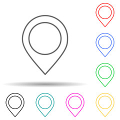 place pin multi color style icon. Simple thin line, outline vector of new technologies icons for ui and ux, website or mobile application