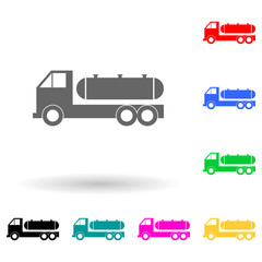 cargo transportation of gasoline multi color style icon. Simple glyph, flat vector of Oil icons for ui and ux, website or mobile application