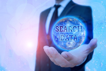 Conceptual hand writing showing Search Data. Concept meaning efficient retrieval of specific items...