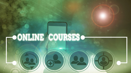 Handwriting text Online Courses. Conceptual photo courses deliver a series of lessons to a web...