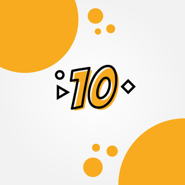 10 Yellow Line Anniversary Numbers Design