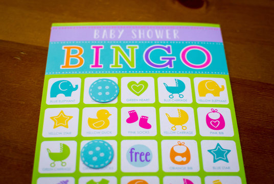 Baby shower bingo card