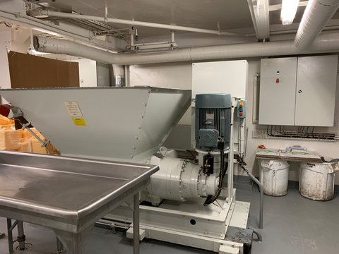 Incinerator room on board a cruise ship. Recycling center with garbage. Metal machines are very important for the life at sea. Pollution of the environment is not gonna happen with segregation.