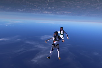 Fototapeta na wymiar Skydivers over Deland FL, USA