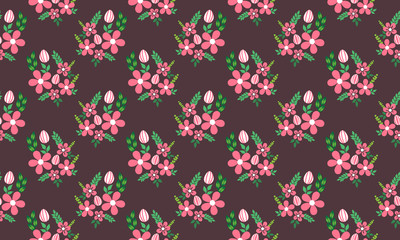 Fototapeta na wymiar Seamless Easter egg pattern background, with leaf and floral design.