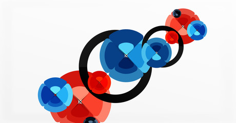 Abstract background, trendy color circles geometrical composition. Vector Illustration For Wallpaper, Banner, Background, Card, Book Illustration, landing page