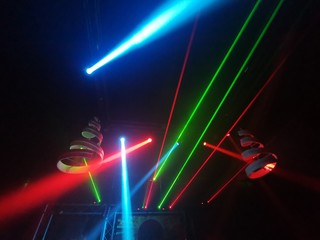 Beautiful disco light in the night club Kota Kinabalu, Sabah, Malaysia. Borneo. The Land Below The...
