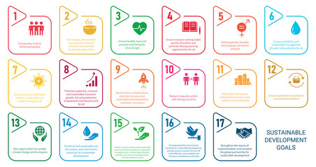 Icons Set .Sustainable Development Goals. 