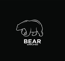Black Bear outline line logo icon design vector illustration